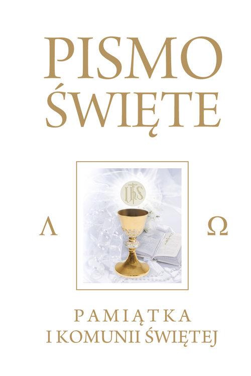 

Pamiątka I Komunii Świętej Pismo St i Nt (białe)