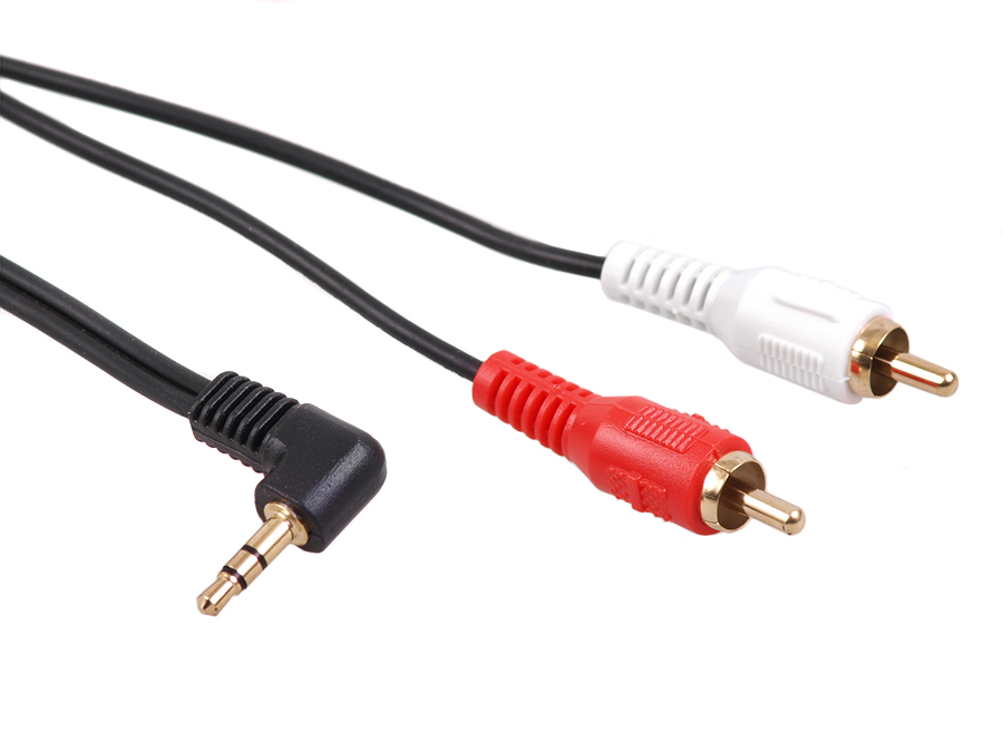 

Kabel Przewód mini jack 3.5mm-2xcinch kątowy 3m