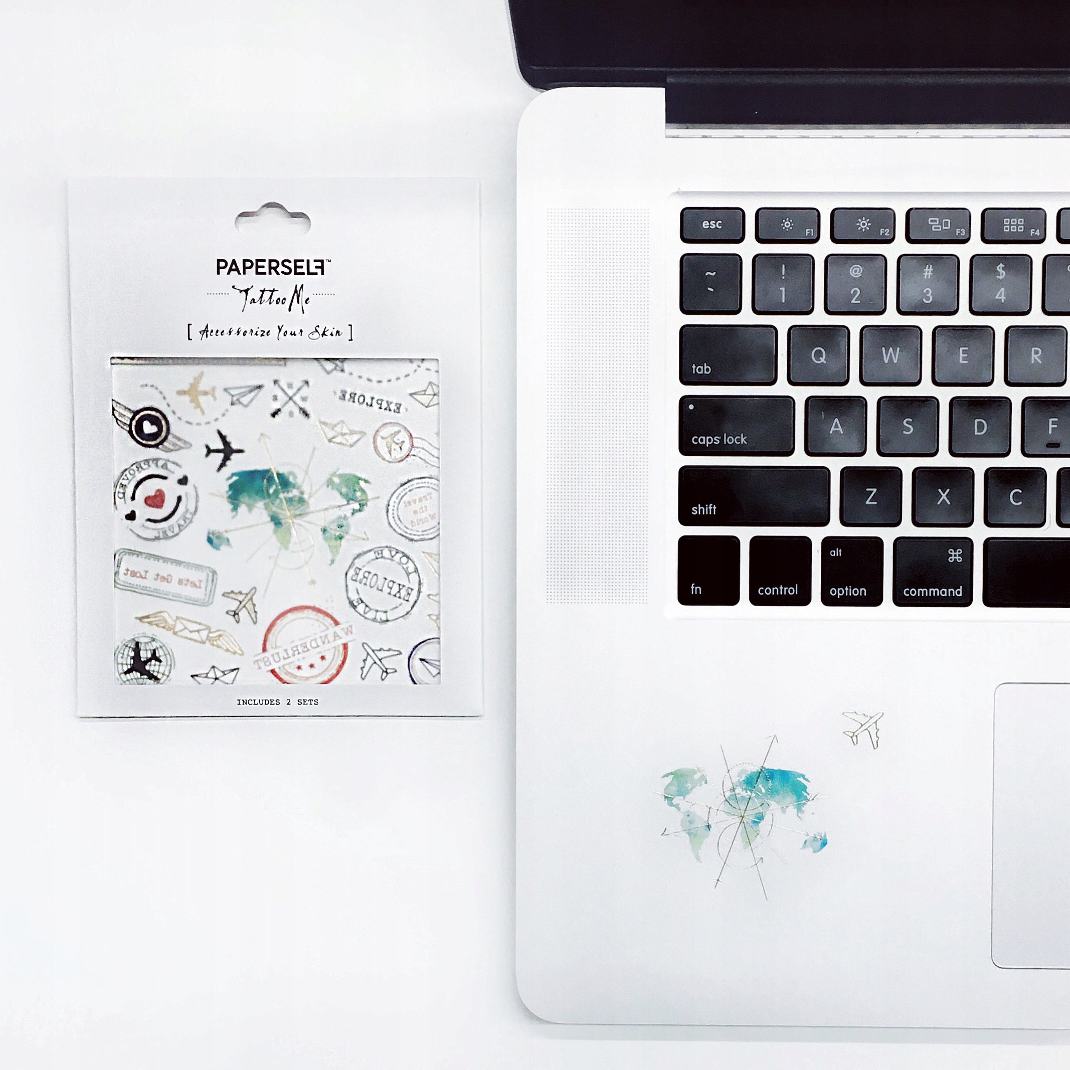 Tatuaż Paperself motyw podróżowania naklejka plecy Nazwa Travel