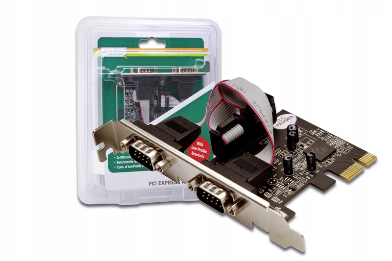 kontroler 2x serial DB9 COM RS232 PCIe PCI Express Zastosowanie Szeregowe RS