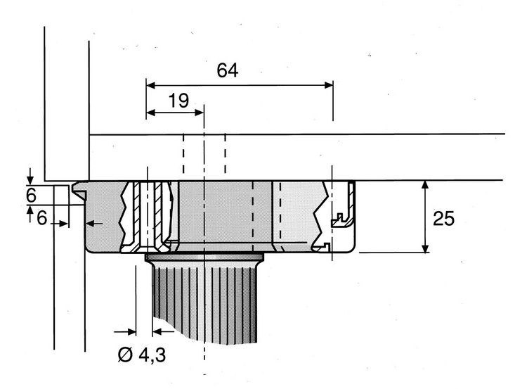 WURTH nóżka meblowa 500kg h-50 Wysokość produktu 5 cm