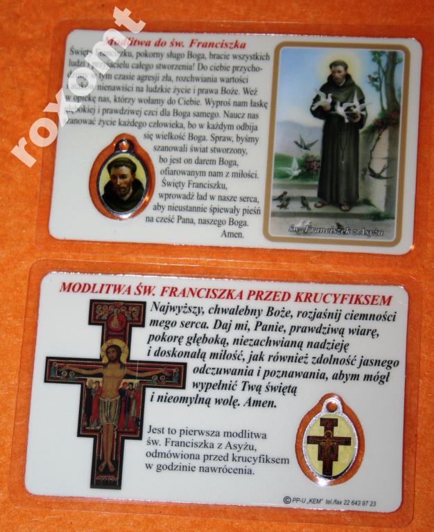 

Św. Franciszek Laminowany obrazek medalik