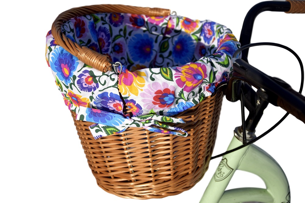 Велосипедная плетеная корзина для велосипеда со вставкой 16 wz