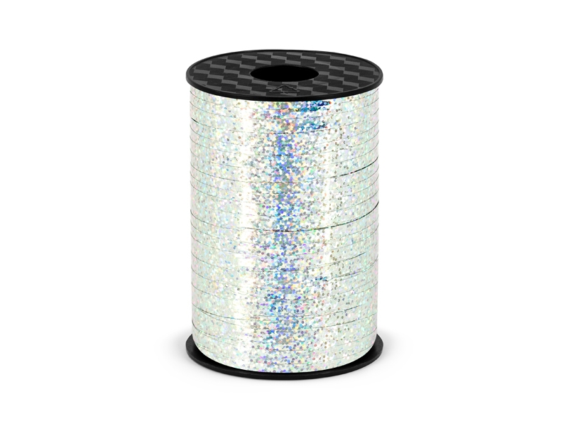 

Wstążka plastikowa 5mm x 225m Holograf. Srebrna
