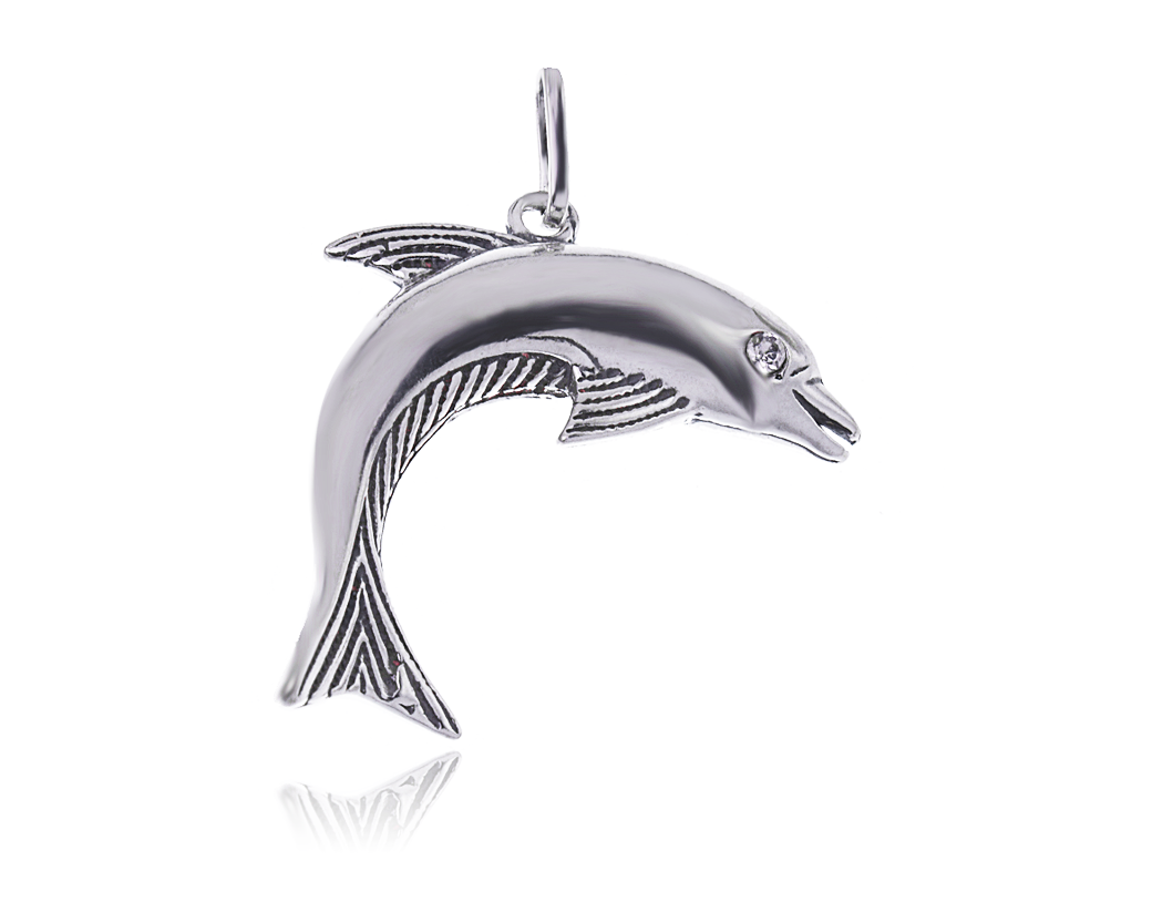 

Srebrny Wisiorek Delfin Delfinek Z Cyrkonią 925