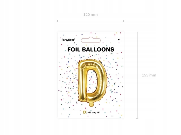 Balon foliowy D złoty 35cm 1szt FB2M-D-019 Kod producenta FB2M-D-019