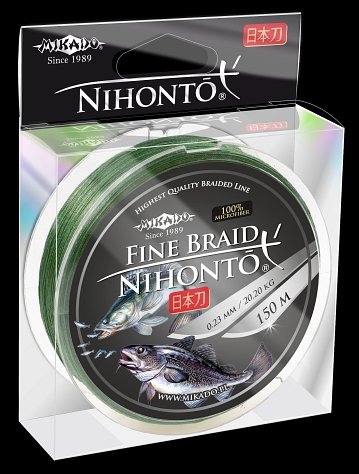 PLECIONKA NIHONTO FINE BRAID (GREEN) 0.25mm\20.9kg\15m - op. 1szp.