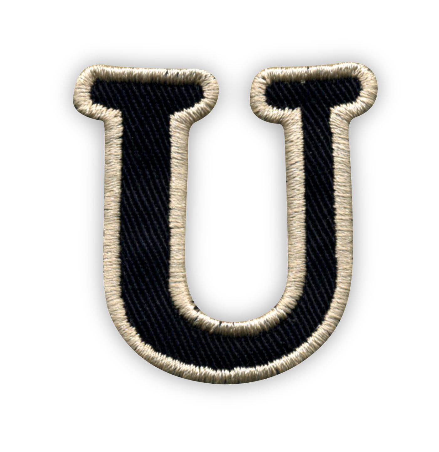 

Naszywka Litera, literka U - czarno-beżowa Haft