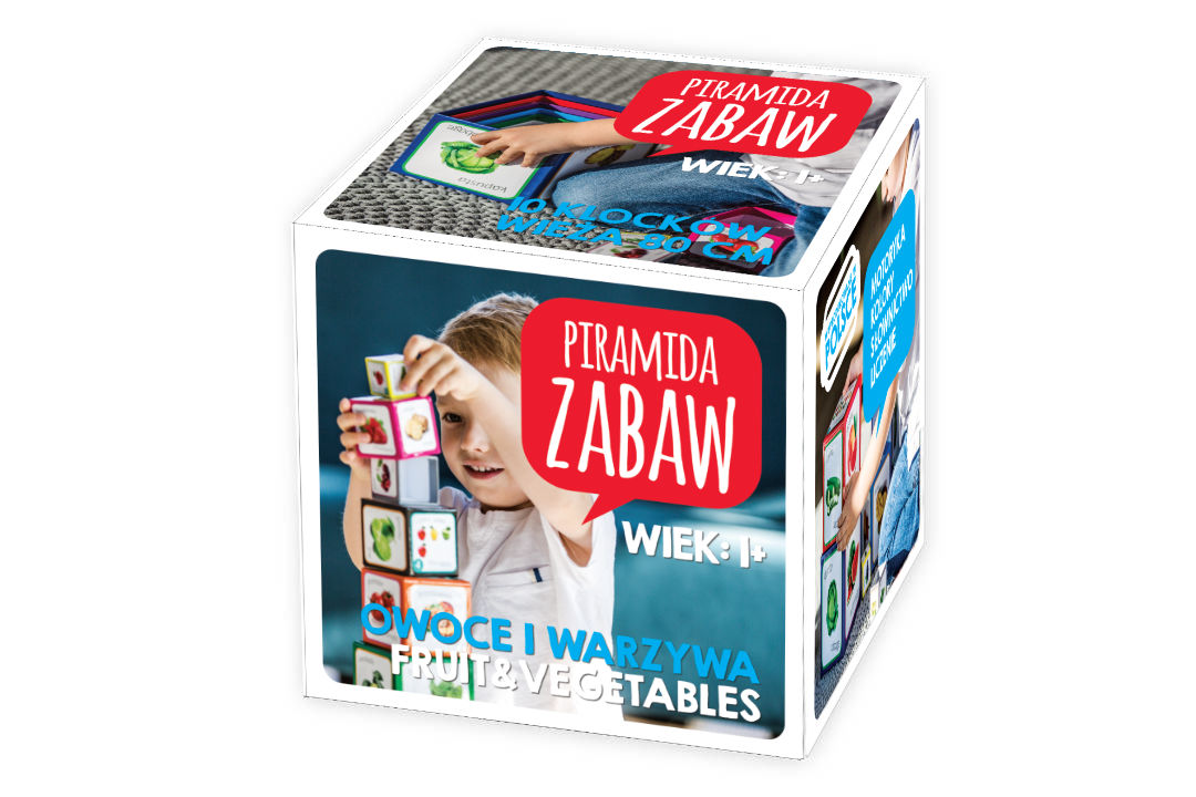 NOWOŚĆ PIRAMIDA ZABAW Owoce i Warzywa z j.ang Głębokość produktu 14.5 cm