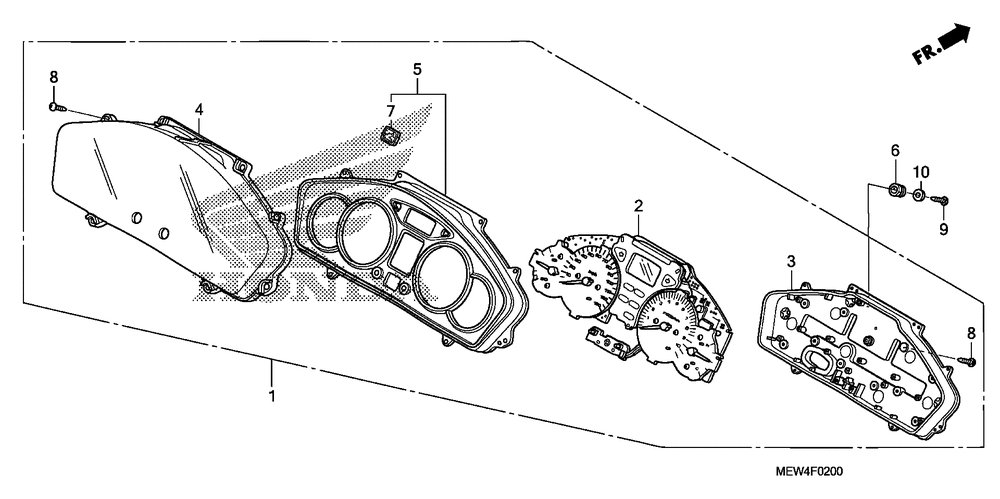 37213-MEW-921 - HONDA NT700V КОРПУС ЧАСОВ ВЕРХНЯЯ КРЫШКА СЧЕТЧИКА