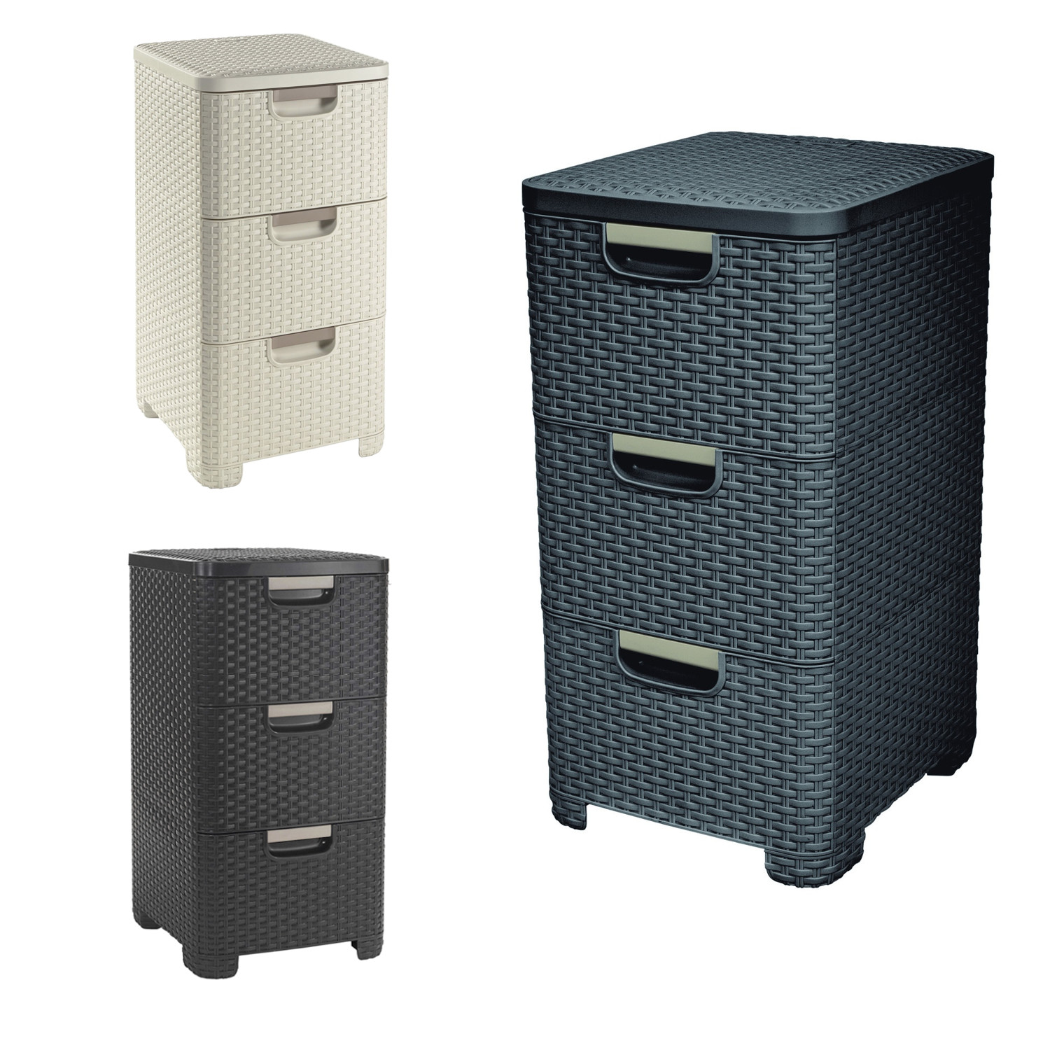 REGAŁ SZAFKA Z 3 SZUFLADAMI CURVER RATTAN STYLE Marka Curver