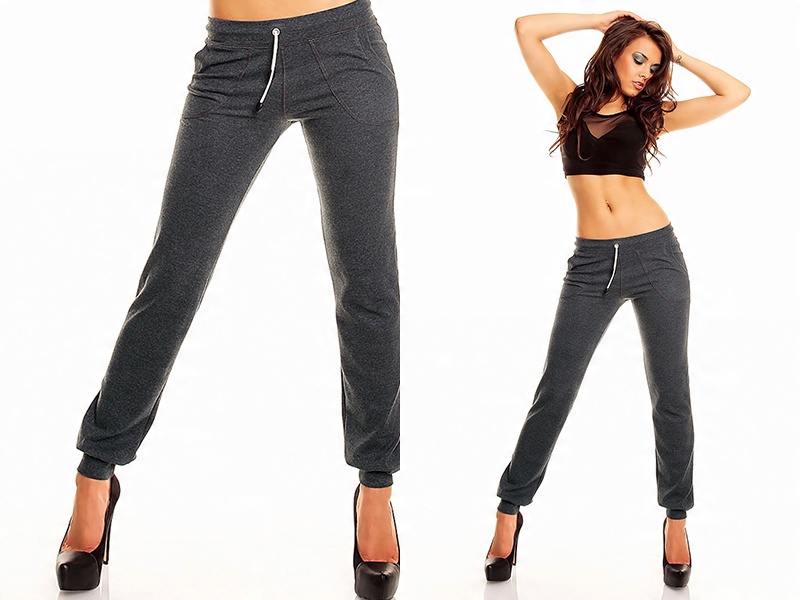 

Spodnie Dresowe dresy fitness kieszenie Grafit S