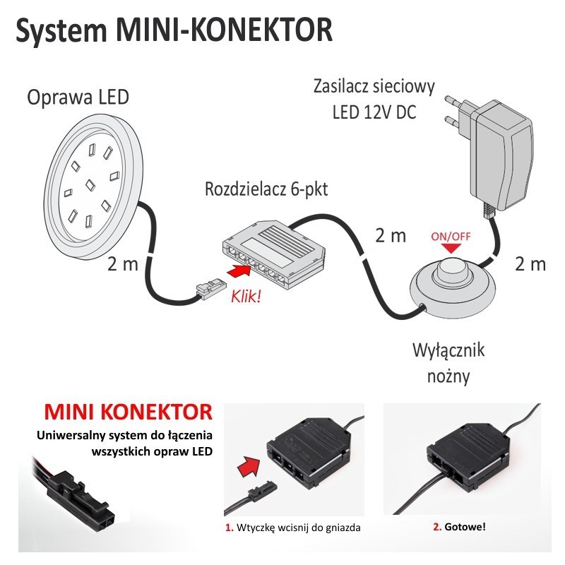 OPRAWA LED orbit XL srebrna 3W 12VDC neutralna Napięcie (V) 12V DC