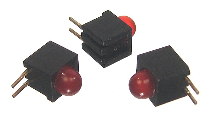 Dioda LED 5mm w oprawce 10mcd czerwona - 20 sztuk