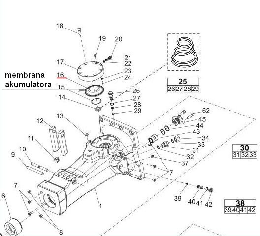 Молоток атлас Копко SB300 sb302 мембрана батареи