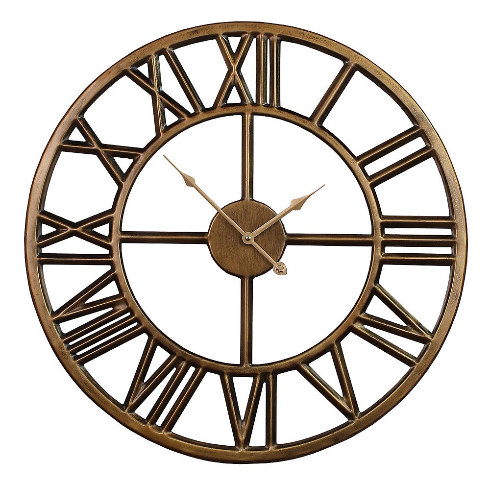 

Zegar ścienny złoty brąz metalowy loft retro 45cm