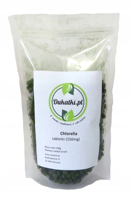 

Chlorella Algi 250mg, tabletki Naturalne 500g