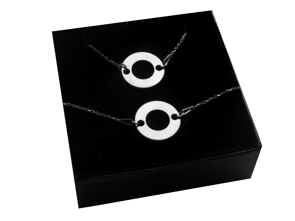 

Srebrny komplet celebrytka Kółko SREBRO925