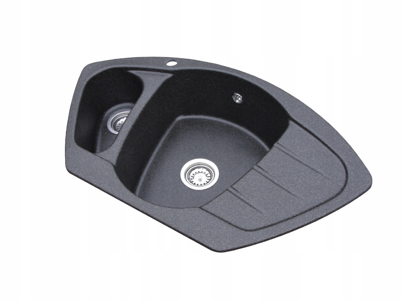 NAROŻNY zlewozmywak granitowy + syfon oszczędzający miejsce Marka Abcagd