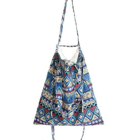 

Duża Torba Shopper Bag Aztecki Wzór Pasek Rączki