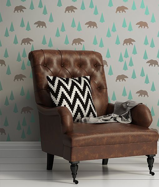 Bear in the Woods - szablon niedźwiedź miś choinki Marka Stencils