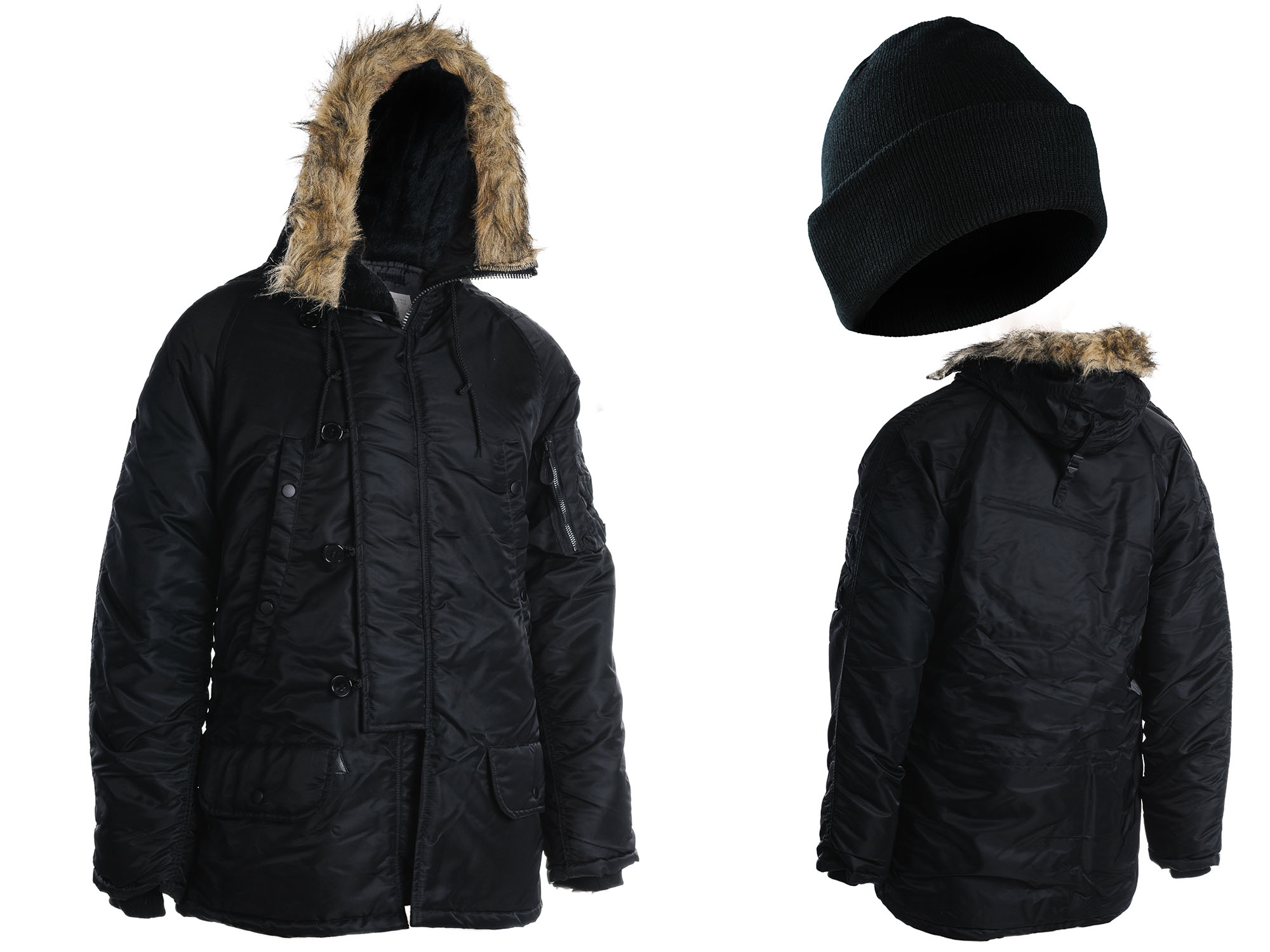 

Zimowa Kurtka Alaska Parka N3B Basic Czarna XXL