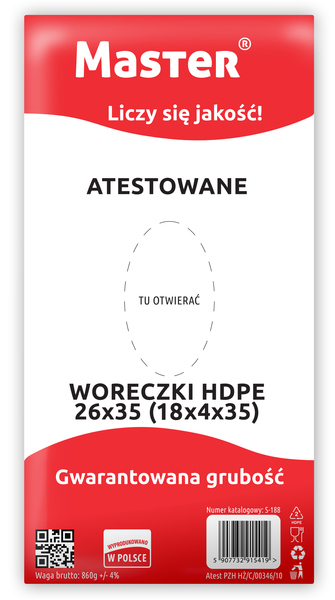 

Woreczki śniadaniowe foliowe Hdpe 18x4x35 Mocne