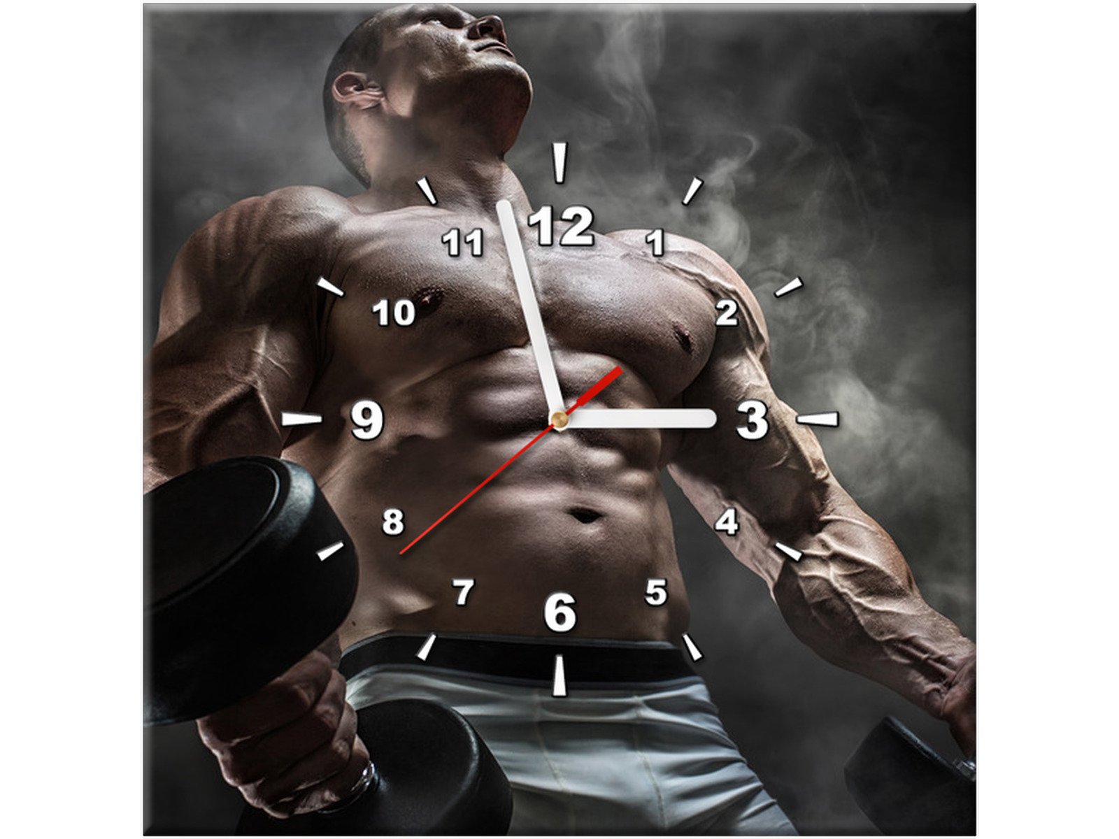 

Zegar do siłowni fitness 40x40 Obraz z zegarem