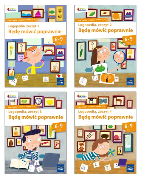 

Zestaw Logopedia Będę Mówić Poprawnie. Zeszyty 1-4