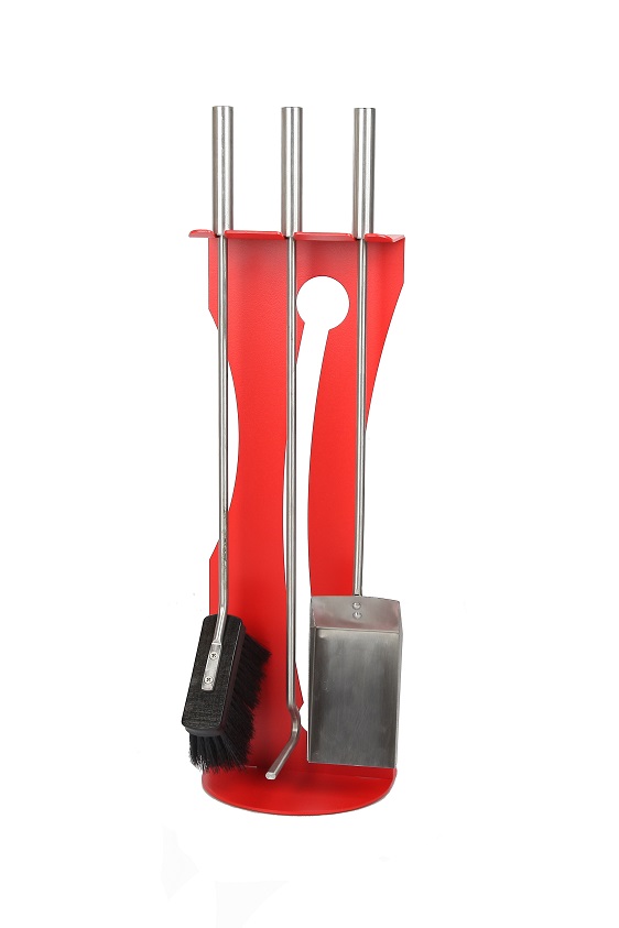 @ ZESTAW KOMINKOWY AKCESORIA KOMINKOWE czerwone Marka Metal błysk