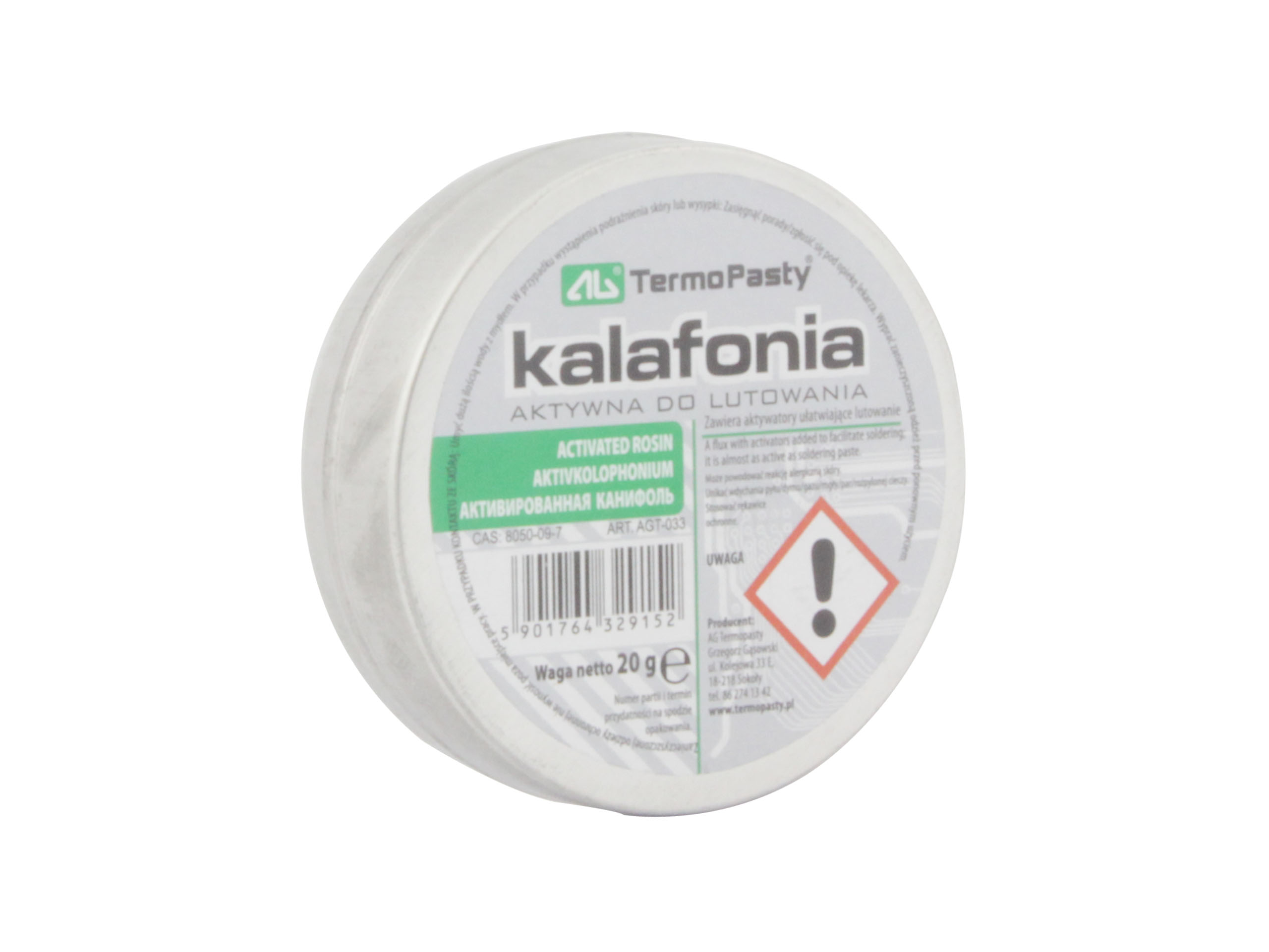 

Kalafonia aktywna do lutowania 20g Ag TermoPasty