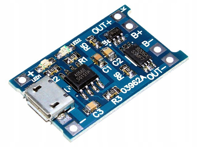 

Ładowarka Li-ion TP4056 zabezpieczenie Micro Usb