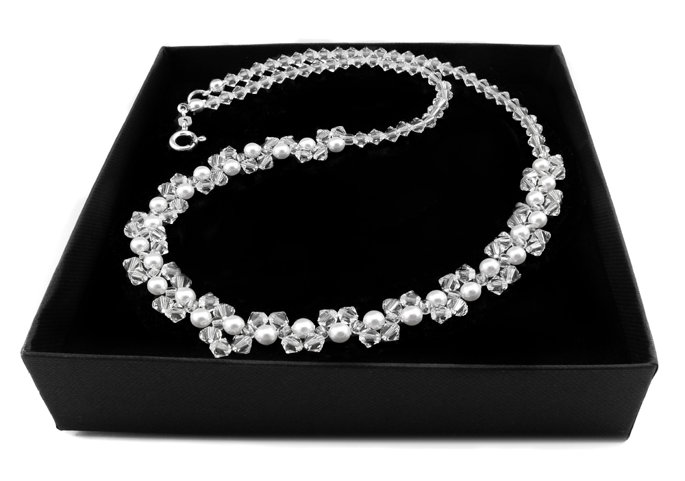 

Arsylion naszyjnik z perłą Swarovski Crystal White