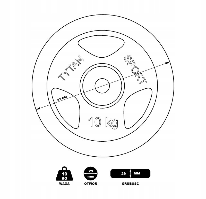 OBCIĄŻENIE ŻELIWNE KIEROWNICA TYTAN SPORT 10 KG Marka Tytan Sport