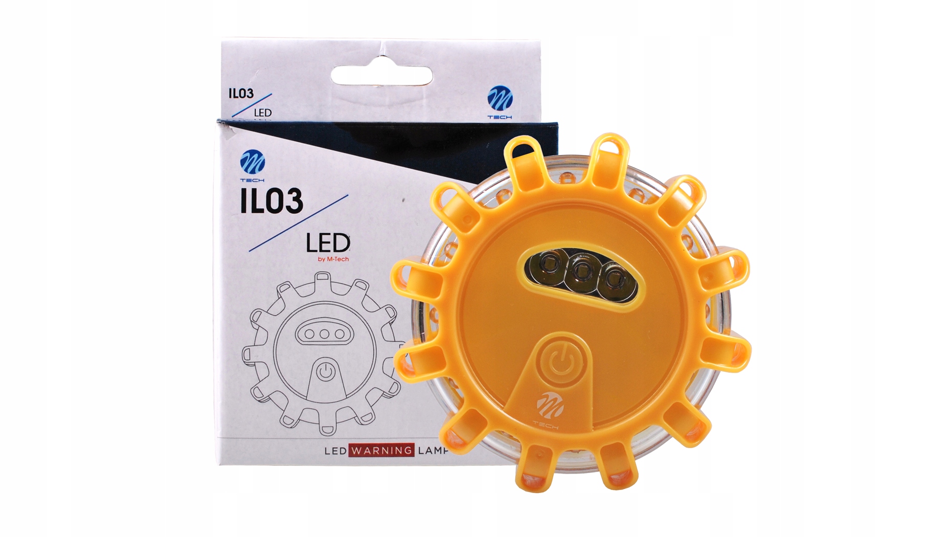 

Lampa ostrzegawcza 12+3 Led 3xAAA Amber