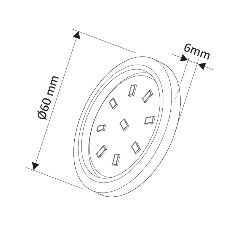 OPRAWA LED orbit XL srebrna 3W 12VDC neutralna Długość 0.06 m