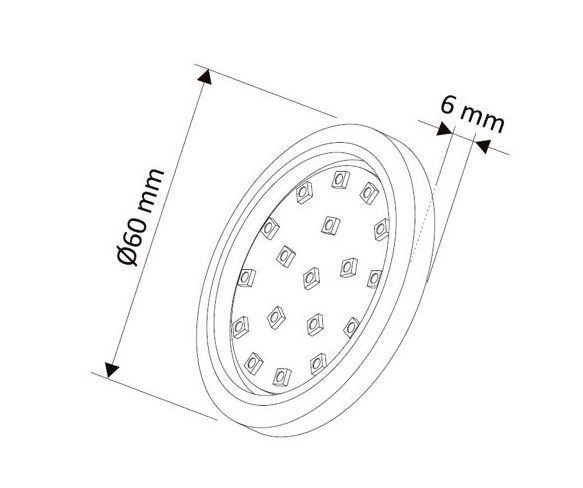 OPRAWA LED orbit czarna 1.5W 12VDC ciepła Długość 0.06 m