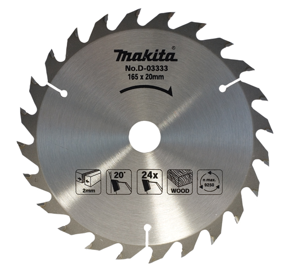 

Makita D-03333 Piła tarczowa do drewna 165x20 24z