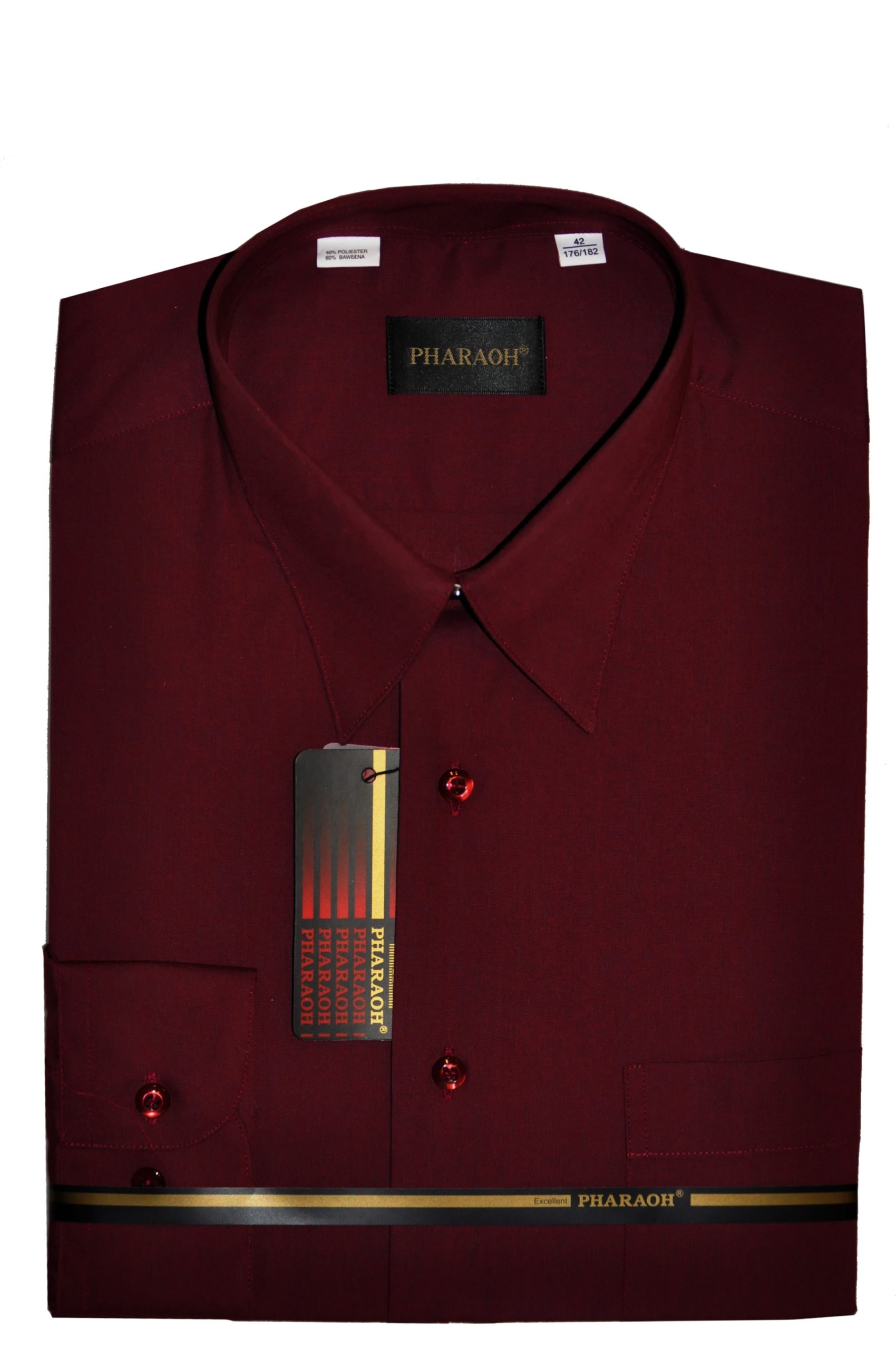 

Elegancka męska koszula M 40 176-182 bordowa