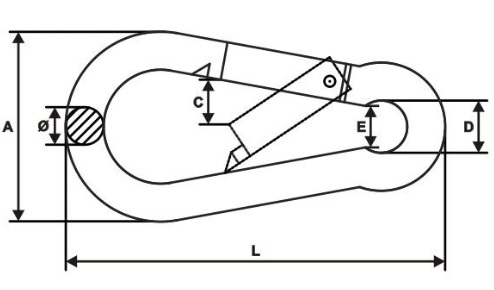 KARABIŃCZYK DO LIN 4MM - 50 SZT. DIN 5299C / ATEST Grubość 4 mm