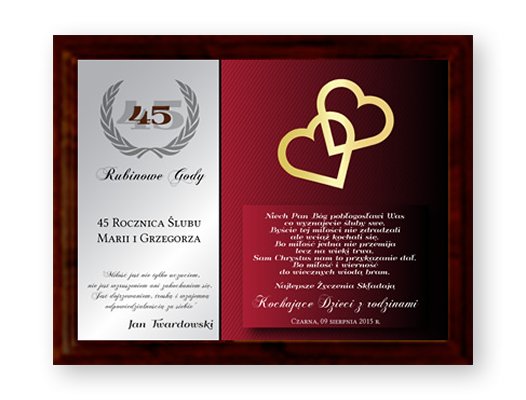 

Na Rocznicę Ślub Jubileusz 5 15 25 35 55