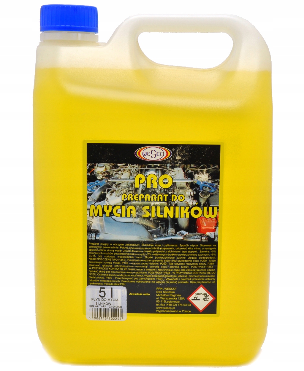 Preparat do mycia silników Wesco Pro 5 litrów EAN (GTIN) 5906715702244
