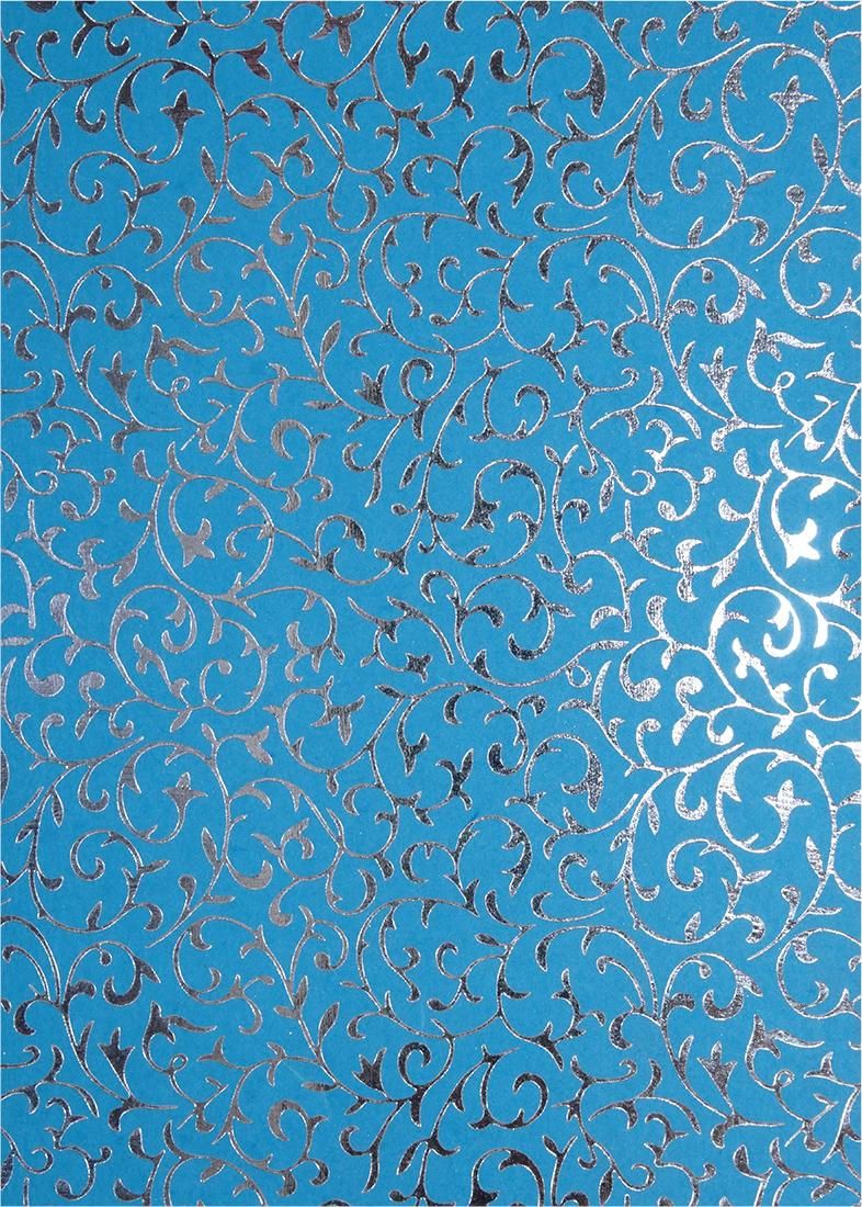 

Papier ozdobny niebieski koronka srebrna18x25 5szt