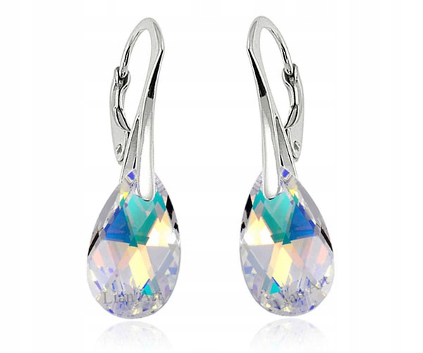 

Kolczyki Z Kr. Swarovski Migdał 16mm Srebro Kolory