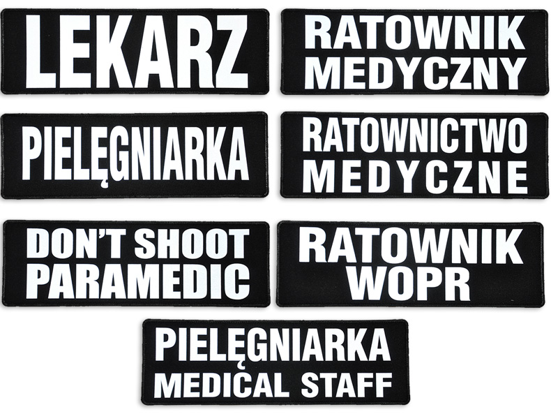

Emblemat odblaskowy na rzepie Lekarz Doctor 31x10