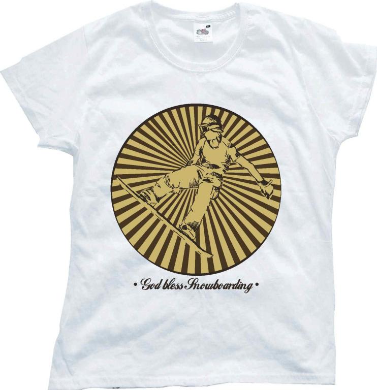 

God Bless Snowboard, T-shirt , Koszulka.