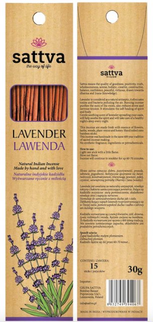 

Sattva Kadzidła Lawendowe 30g (15szt.)