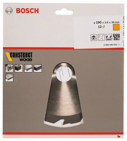 Kotoučová Pila 190X30 12Z construct wood Bosch