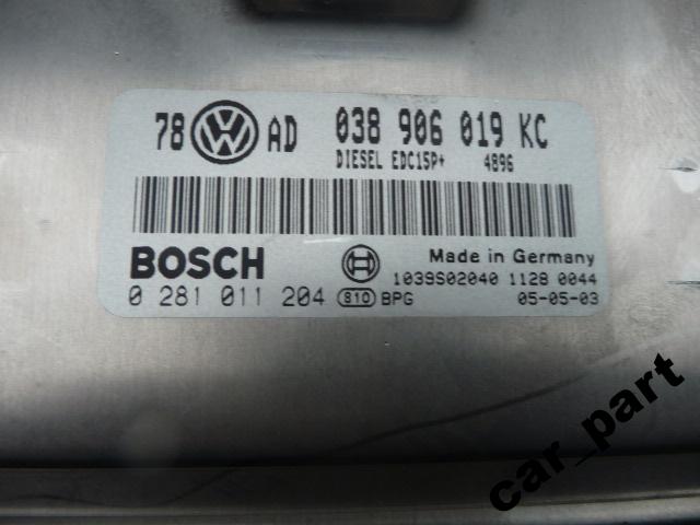 KOMPUTER SILNIKA VW AUDI 1.9 TDI 101 038906019 KC Producent części Bosch