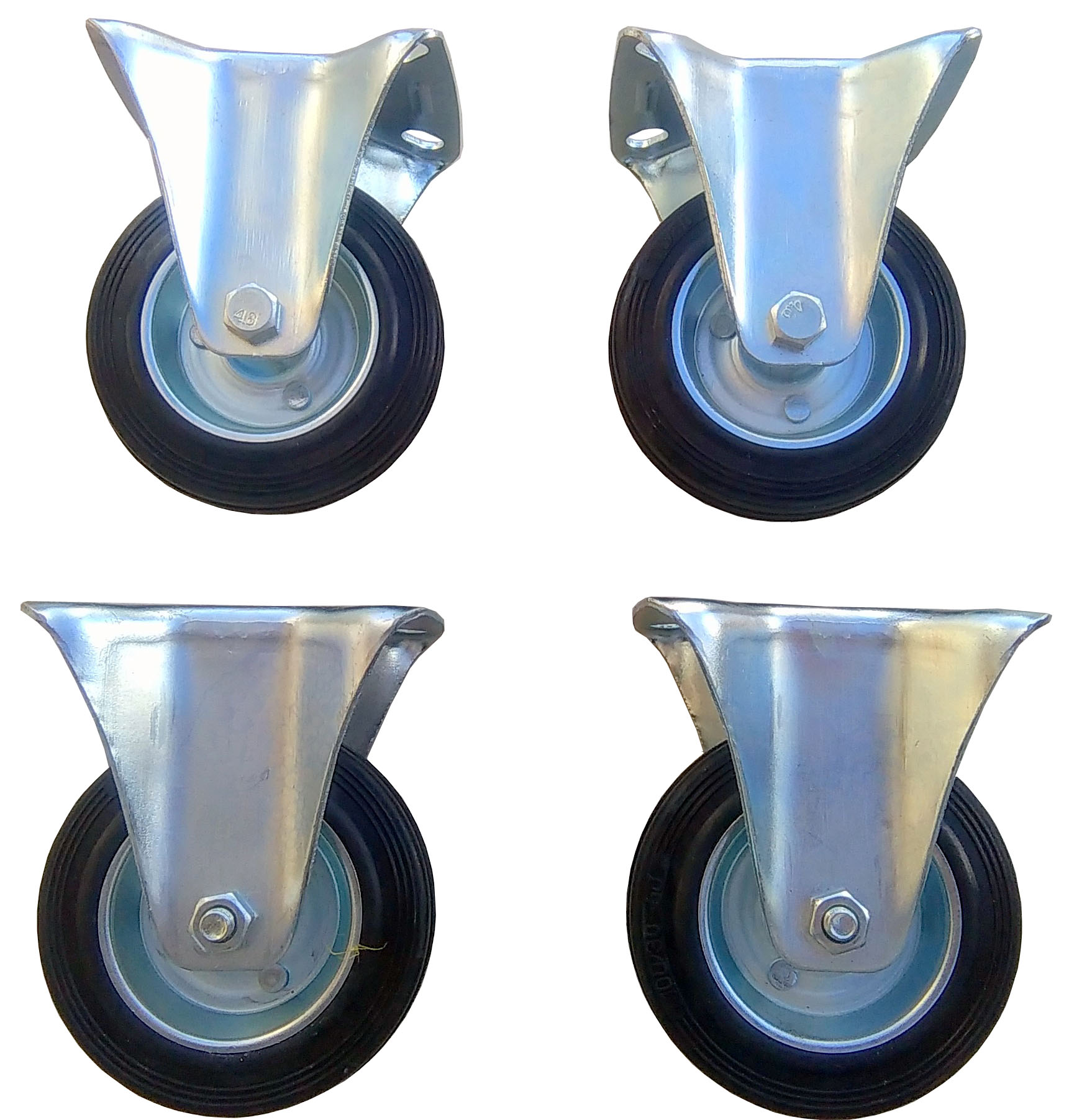 Sada 4 ks Kolečko pevné 125 mm